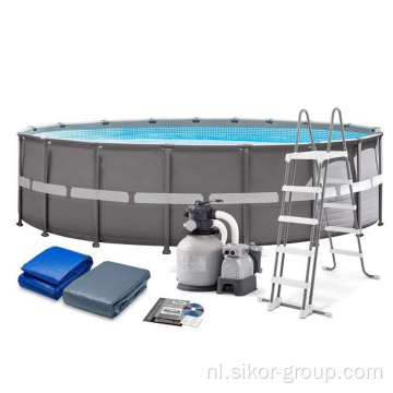Sikor nieuw ontwerp zwembad rechthoekig metalen frame zwembad populaire familie achtertuin boven het grond frame zwembad